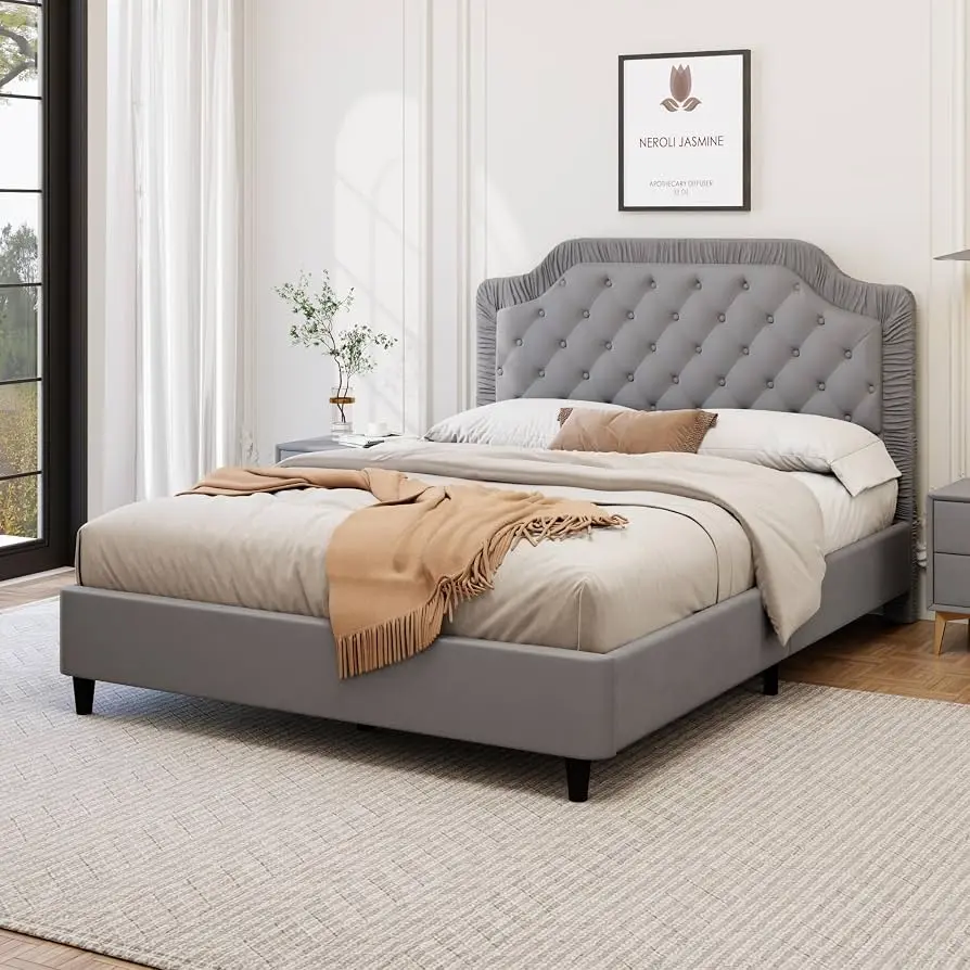 Cama tapizada con capitoné